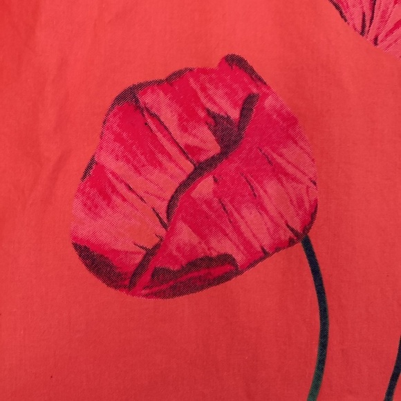 🌈 Miss Look hand stenciled Poppy A line dress cotton blend vintage dress - Picture 3 of 5